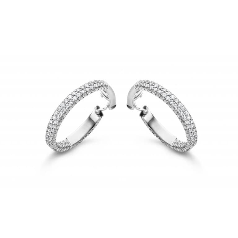 witgoud pave oorringen met diamant SC Highlights Diamonds - #1