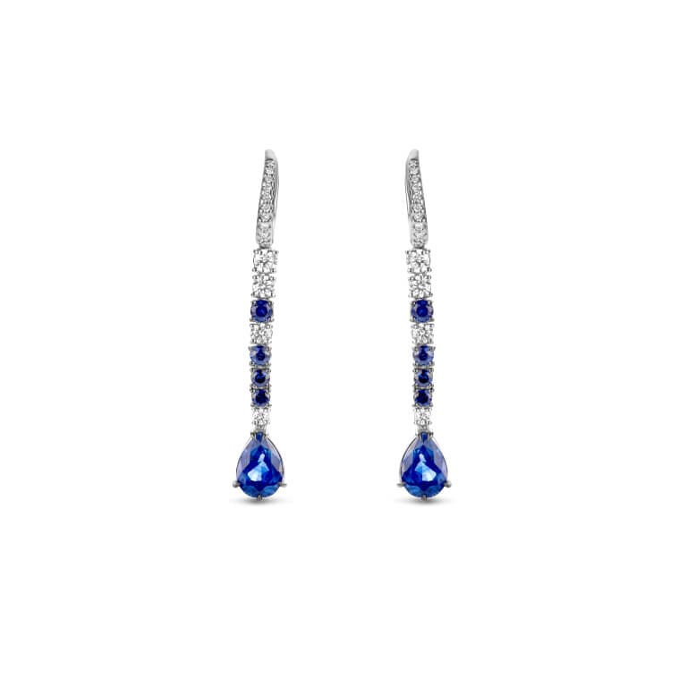 witgoud oorhangers met diamant SC Highlights Colours - #1