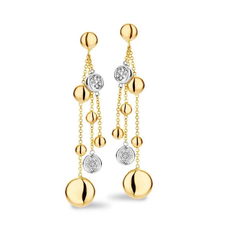 Tirisi Jewelry Venice oorhangers geel/wit goud met diamant - TE7055D(2T) - #2