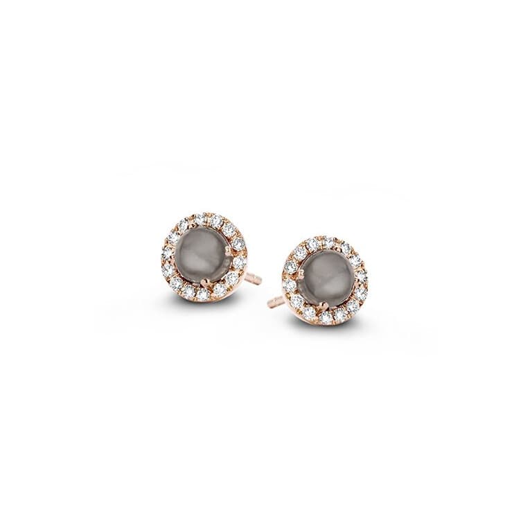 roodgoud entourage oorknoppen met diamant Schaap en Citroen Colours - #2