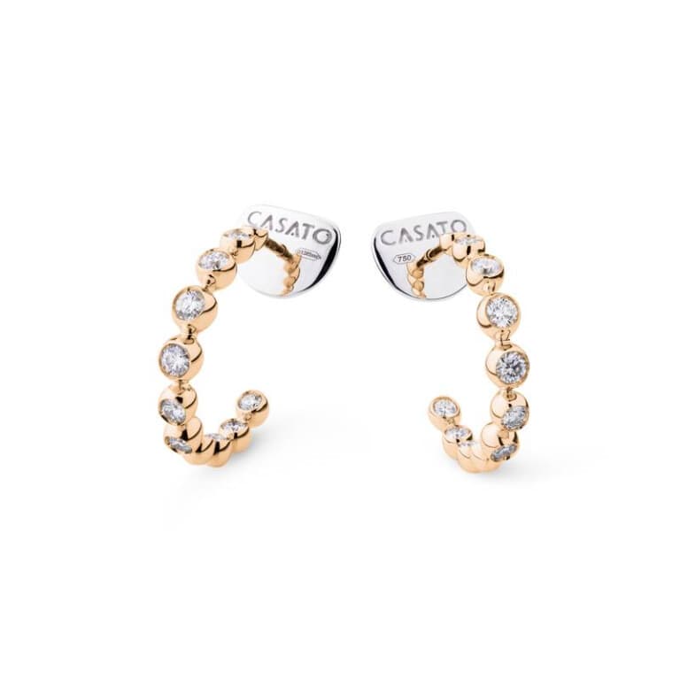 roodgoud oorringen met diamant Schaap en Citroen Diamonds - #1
