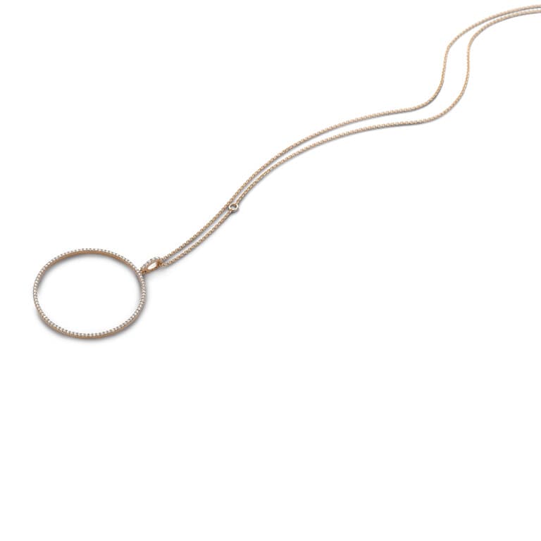 roodgoud collier met hanger entourage met diamant Schaap en Citroen Diamonds - #4