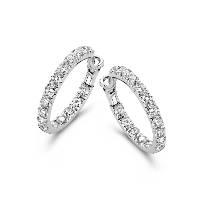 witgoud oorringen met diamant SC Highlights Diamonds - #1
