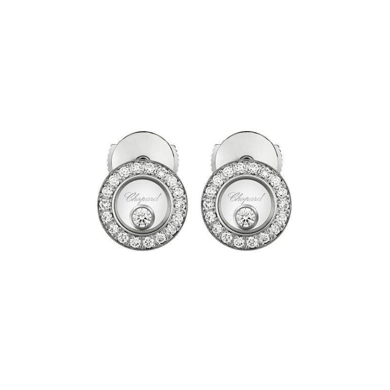 Chopard Happy Diamonds Icons Round oorknoppen witgoud met diamant - undefined - #1