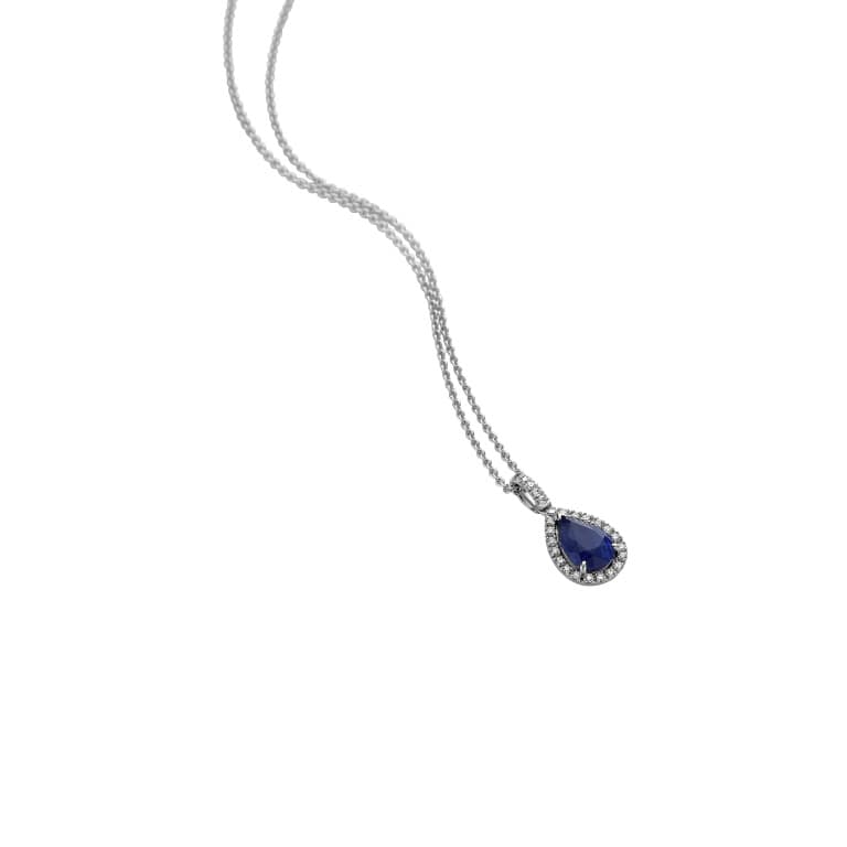witgoud collier met hanger entourage met diamant Schaap en Citroen Colours - #3