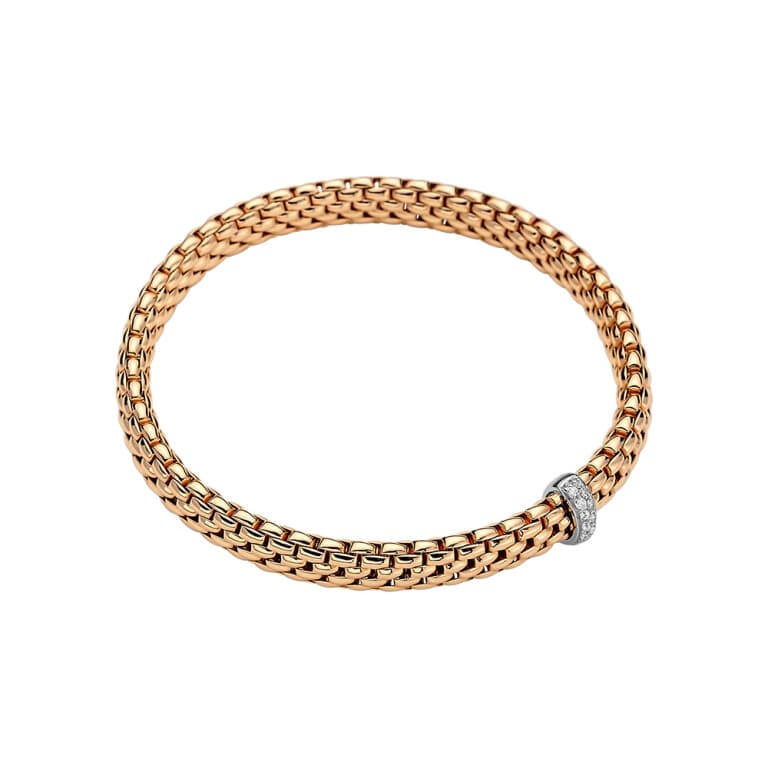 Fope Vendome flexibele armband rosé/wit goud met diamant - 56002BX_BB_R_XBX_00S - #4