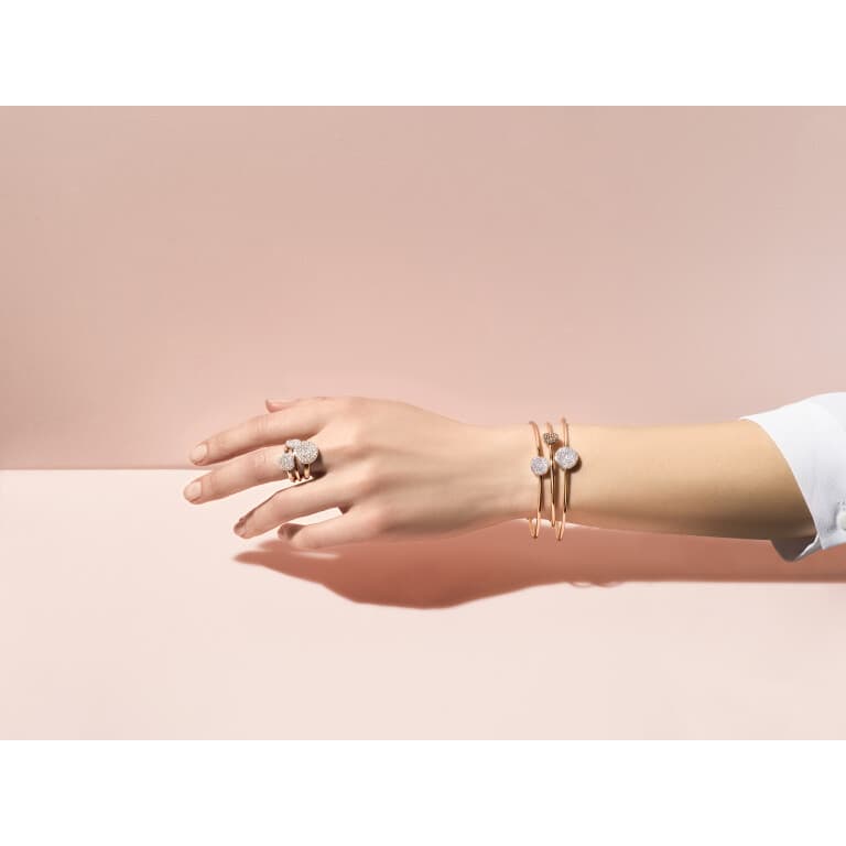 Bigli Mini Waves spang armband rosé/wit goud met diamant - 23A34RWdia - #2