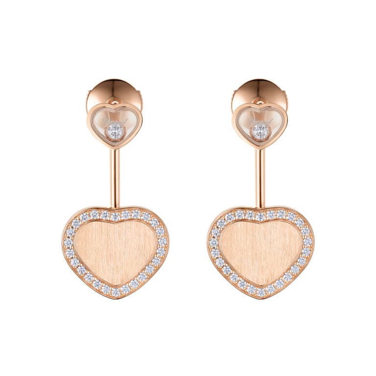 Chopard Happy Diamonds Happy Hearts oorhangers roodgoud met diamant - 83A007-5921 - #1