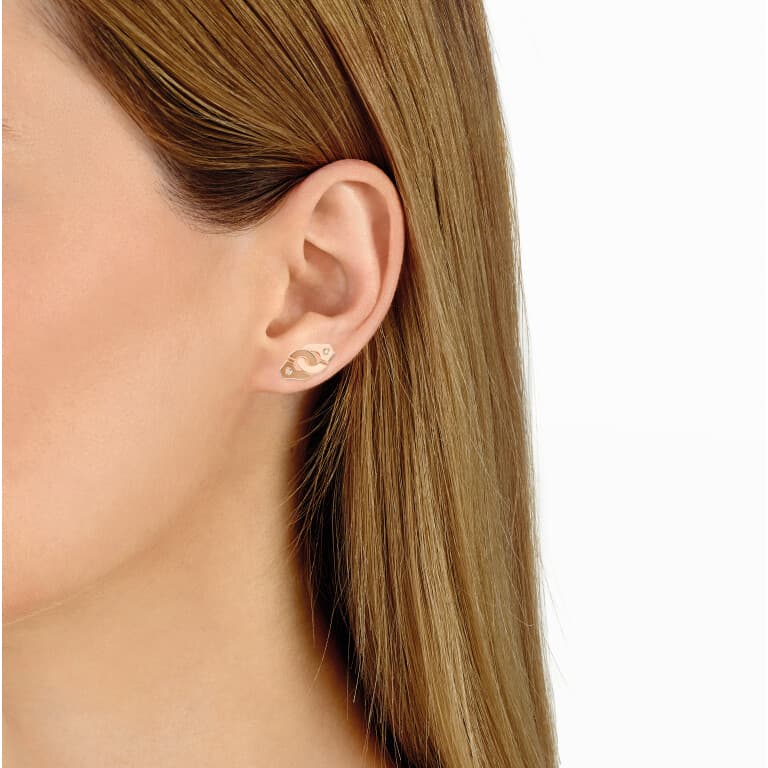 dinh van Menottes dinh van Mono oorknoppen roodgoud met diamant - 867415U per stuk - #2