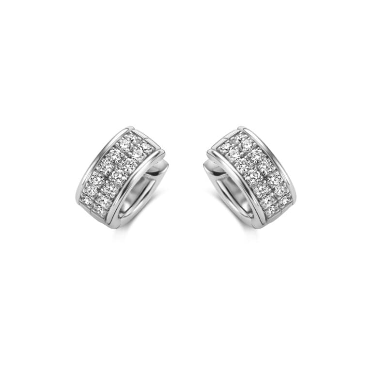 witgoud pave oorringen met diamant SC Highlights Diamonds - #1