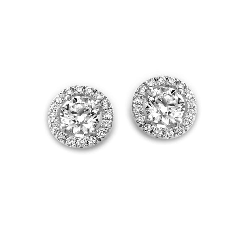 witgoud entourage oorknoppen met diamant SC Highlights Diamonds - #1