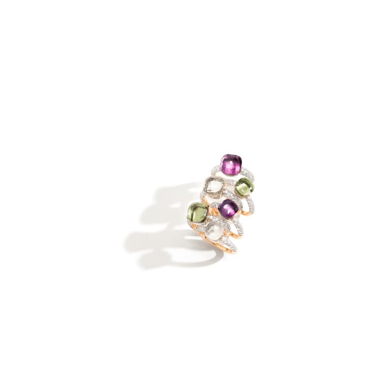 Pomellato Nudo Petit ring rosé/wit goud met diamant - PAB7040 O6WHR DB0PA - #5