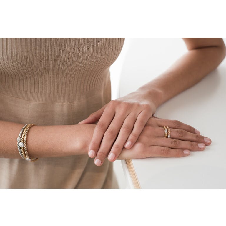 Fope Eka Tiny flexibele armband rosé/wit goud met diamant - undefined - #2