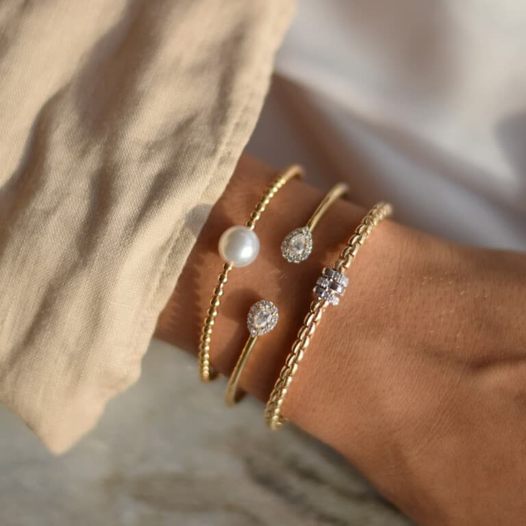 Fope Eka flexibele armband geel/wit goud met diamant - 73901BX_BB_G_BBB_00M - #3