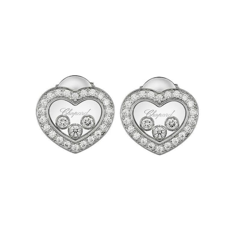 Chopard Happy Diamonds Icons Heart oorknoppen witgoud met diamant - 83A611-1201 - #1