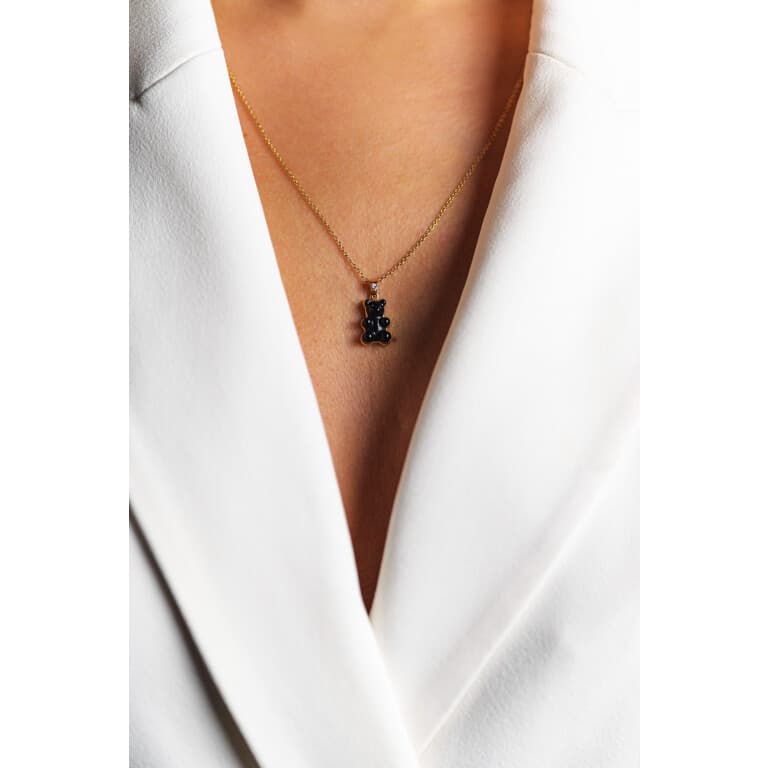 Gemmy Bear onyx hanger roodgoud met diamant - Gb onyx - #3