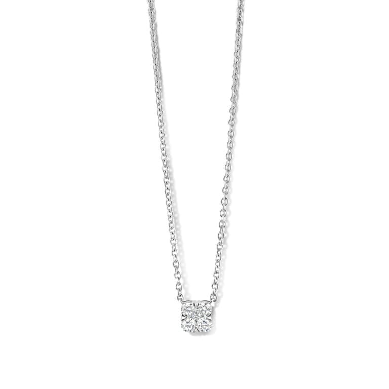 witgoud collier met hanger entourage met diamant Schaap en Citroen Diamonds - #2