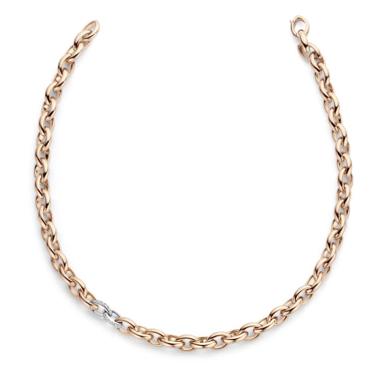 rosé/wit goud schakel collier met diamant SC Highlights Diamonds - #2