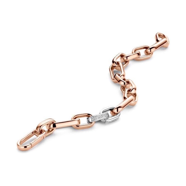 rosé/wit goud schakel armband met diamant SC Highlights Diamonds - #2