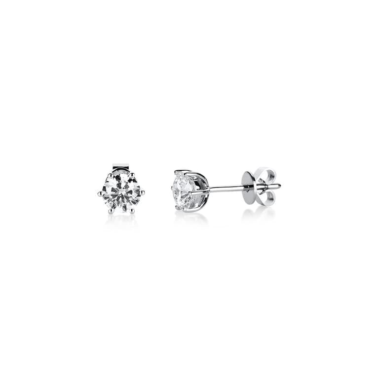 witgoud solitair oorknoppen met diamant SC Highlights Diamonds - #1