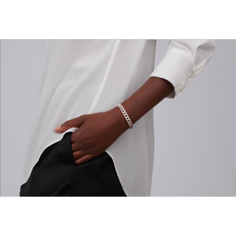 witgoud gourmette armband met diamant SC Highlights Diamonds - #2