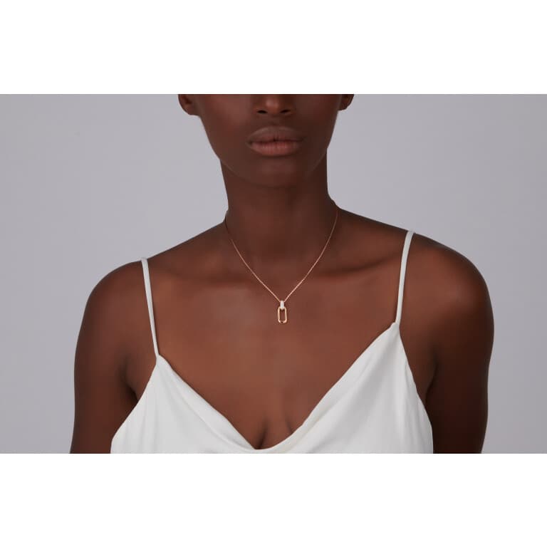 rosé/wit goud collier met hanger met diamant Schaap en Citroen Diamonds - #2
