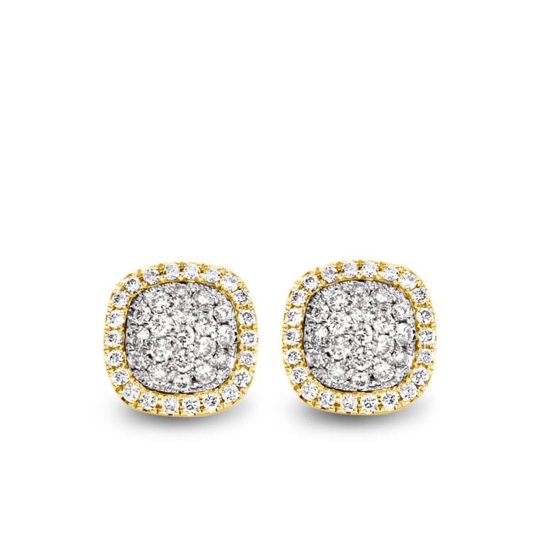 Tirisi Jewelry Milano Sweeties entourage oorknoppen geel/wit goud met diamant - TE9235D(2T) - #2