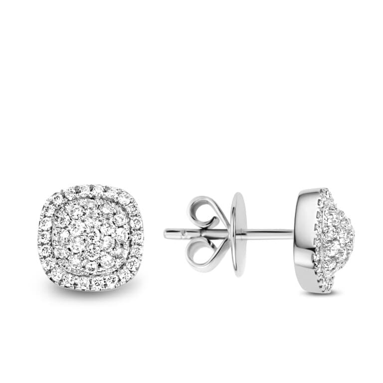 Tirisi Jewelry Milano Sweeties entourage oorknoppen witgoud met diamant - TE9235DW - #1
