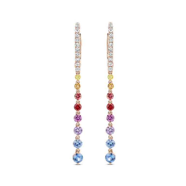 roodgoud oorhangers met diamant Schaap en Citroen Colours Rainbow - #2