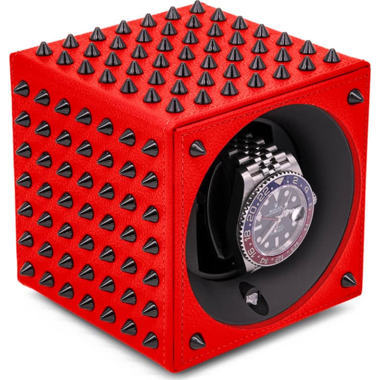 Spikes Red Leather/Black - Swiss KubiK - Sk01.Spike.Red/Black