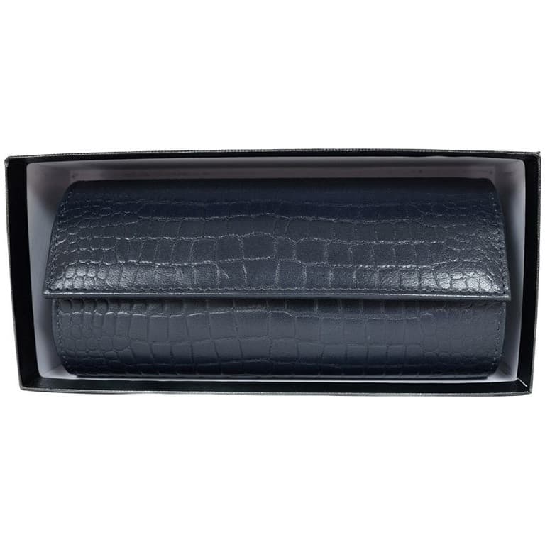horloge etui alligator blauw - Schaap en Citroen 