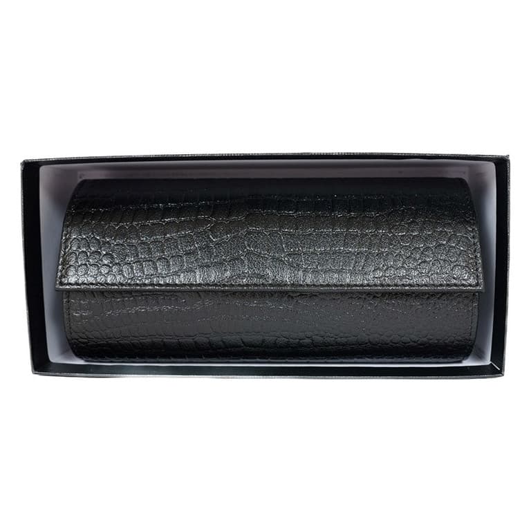 horloge etui alligator zwart - Schaap en Citroen 