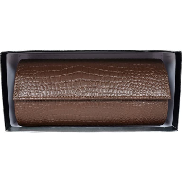 horloge etui alligator bruin - Schaap en Citroen 
