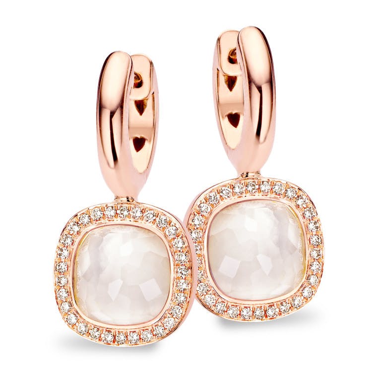 Tirisi Jewelry Milano Due oorhangers roodgoud met diamant