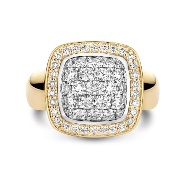 Tirisi Jewelry Milano Due Exclusive pave ring geel/wit goud met diamant - TR9768D(2T) - #3
