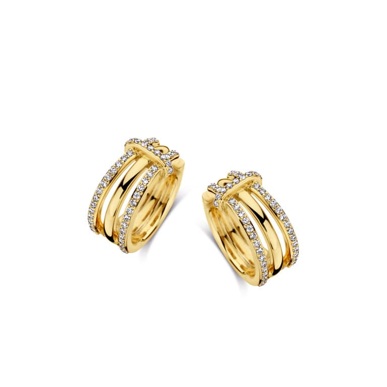 geelgoud pave_oorringen met diamant Schaap en Citroen Diamonds - #1