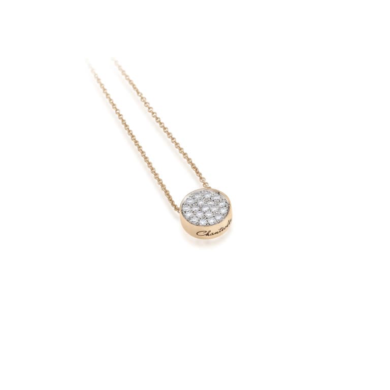 Chantecler Paillettes collier met hanger roodgoud met diamant - 41409 - #2