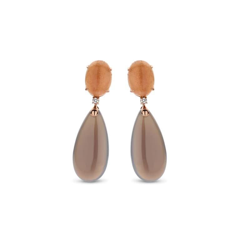 roodgoud oorhangers met diamant Schaap en Citroen Colours - #2