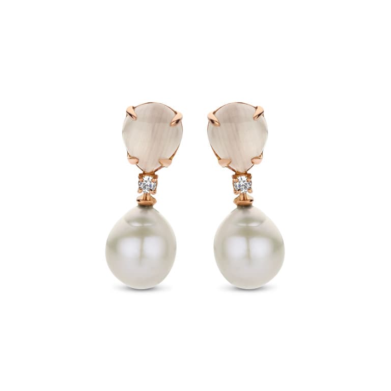 roodgoud oorhangers met diamant Schaap en Citroen Colours - #1