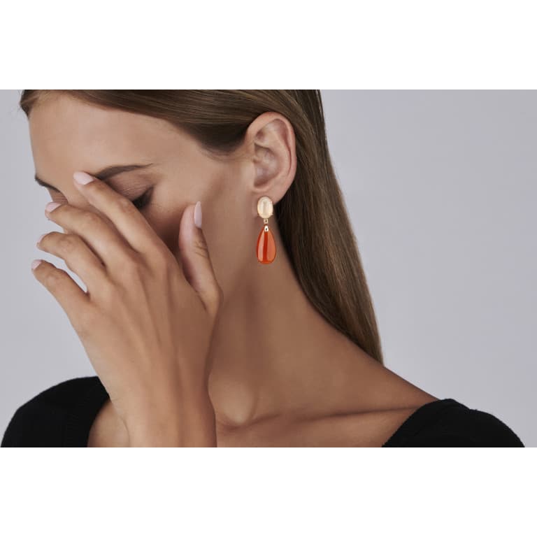 roodgoud oorhangers met diamant Schaap en Citroen Colours - #2