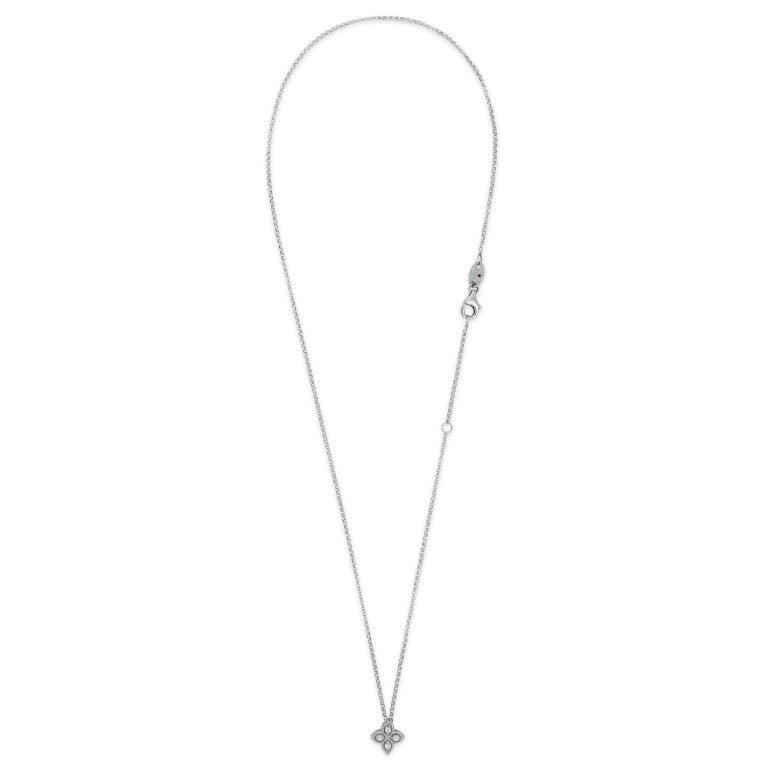 Roberto Coin Princess Flower collier met hanger witgoud met diamant - undefined - #2