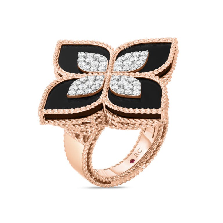 Roberto Coin Princess Flower ring rosé/wit goud met diamant - undefined - #4