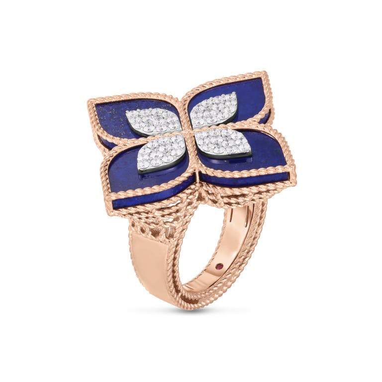 Roberto Coin Princess Flower ring rosé/wit goud met diamant - undefined - #4