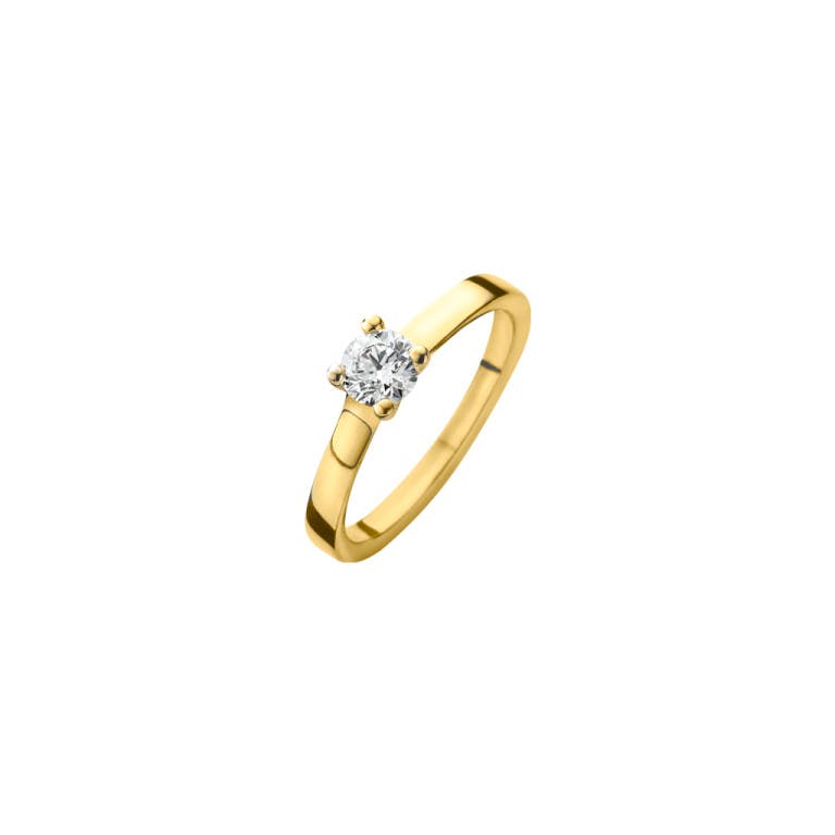 geelgoud solitair ring met diamant Schaap en Citroen Diamonds