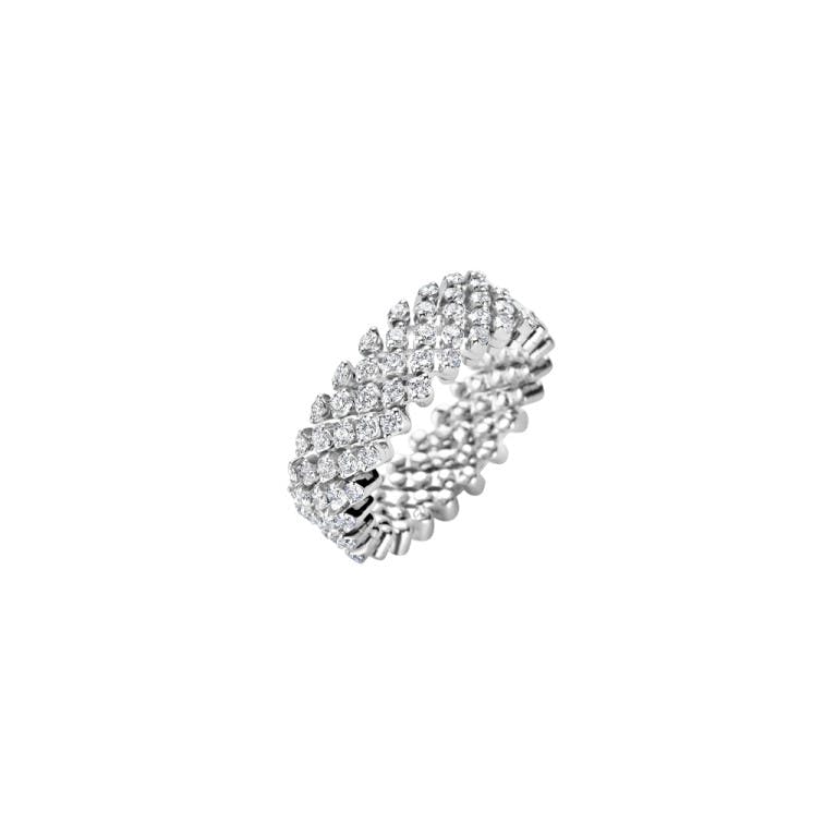 Serafino Consoli Brevetto Classic flexibele ring witgoud met diamant - undefined - #1