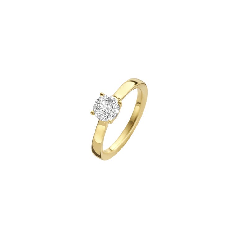 geelgoud solitair ring met diamant SC Highlights Diamonds