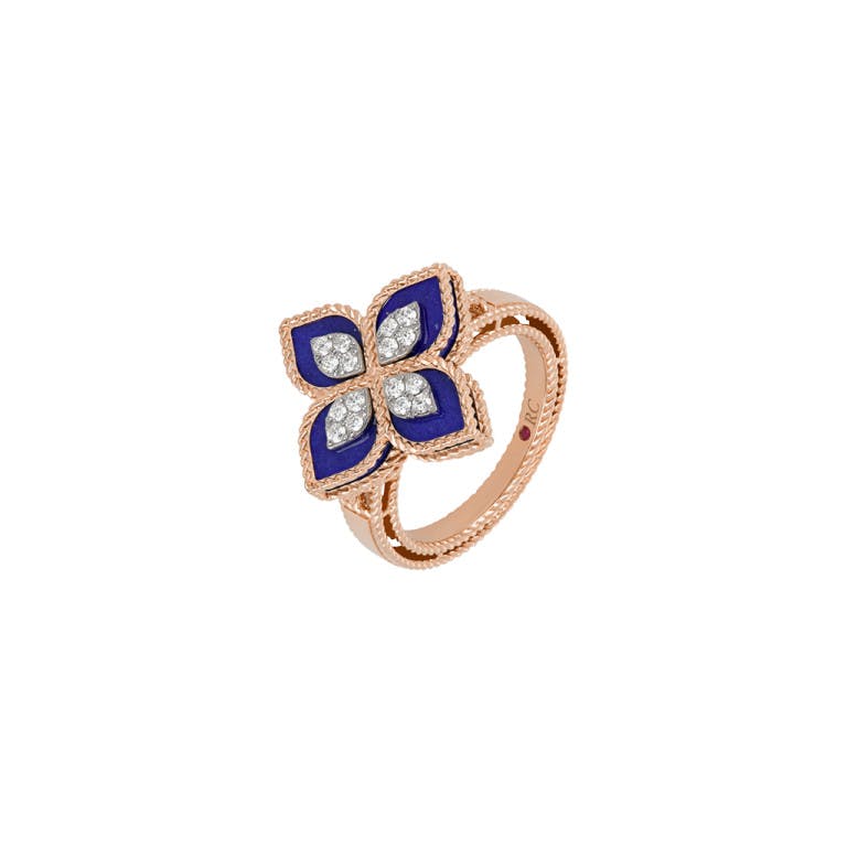 Roberto Coin Princess Flower ring rosé/wit goud met diamant - undefined - #1