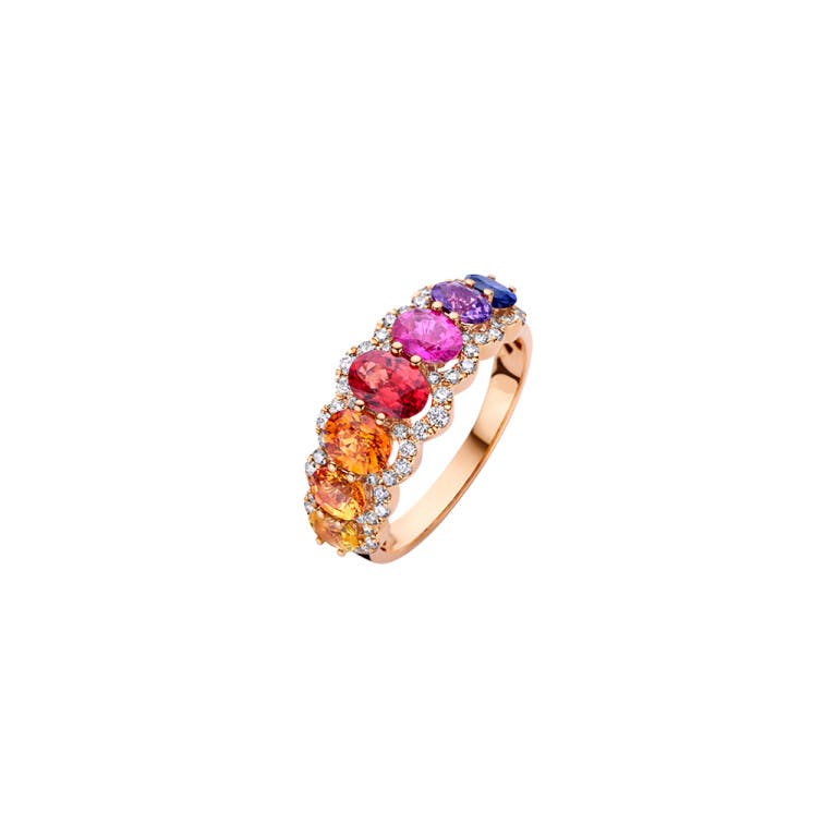 roodgoud ring met diamant Schaap en Citroen Colours Rainbow - #1