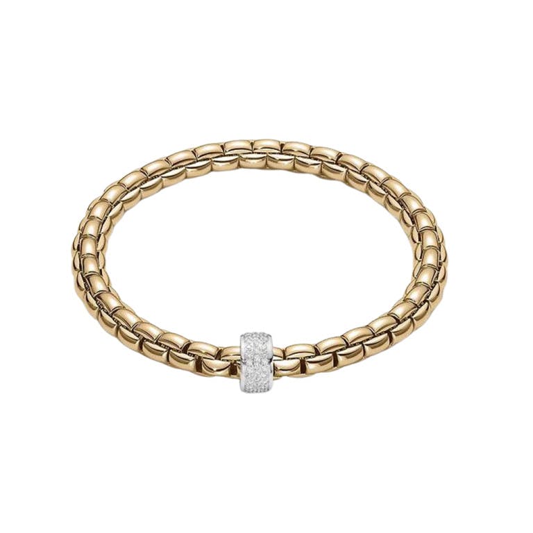 Fope Eka flexibele armband geel/wit goud met diamant - undefined - #1