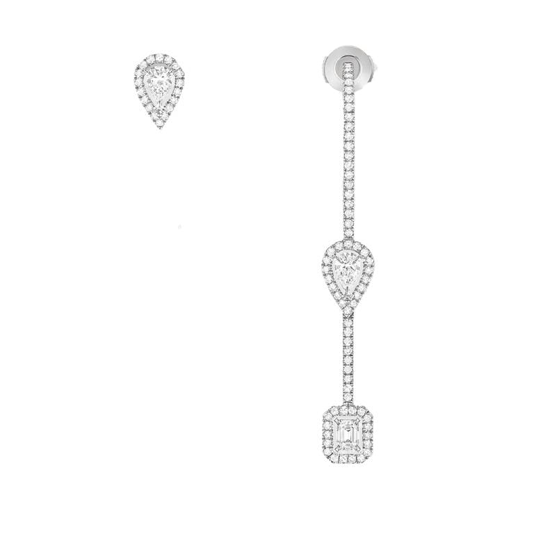 Messika My twin Hook and Stud oorknoppen witgoud met diamant - undefined - #2